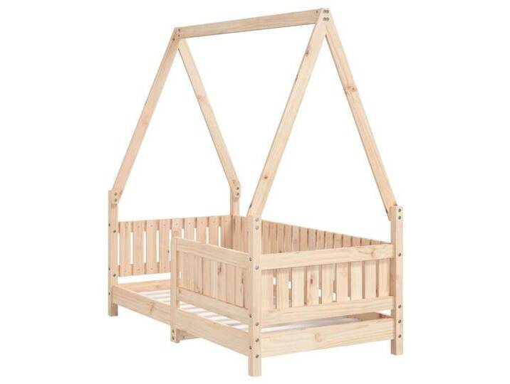 vidaXL Kinderbett Kinderbett 70x140 cm Massivholz Kiefer, braun von vidaXL