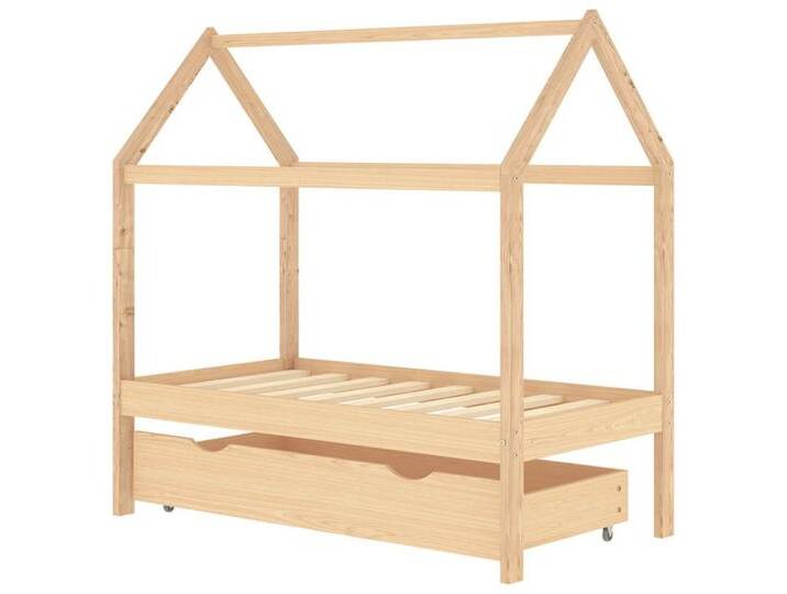 vidaXL Kinderbett Kinderbett mit Schublade Himmelbett Bettgestell Massivholz Kiefer 70x1, braun vidaXL Kinderbett Kinderbett mit Schublade Himmelbett Bettgestell Massivholz Kiefer 70x1, braun von vidaXL