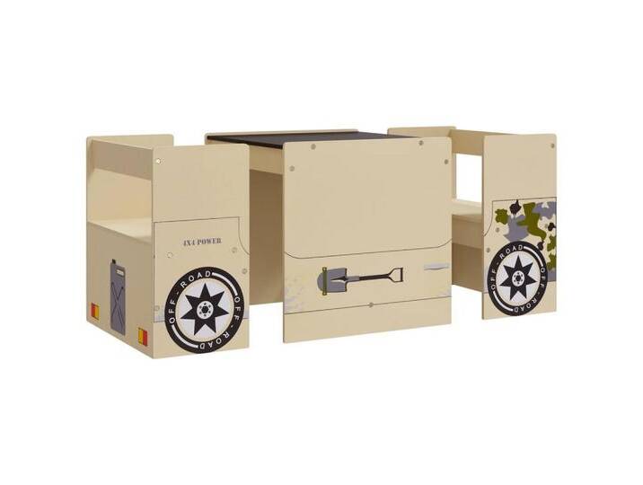 vidaXL Kindersitzgruppe, 3-tlg. Kindertisch und Stuhl Set Geländewagen-Design MDF vidaXL Kindersitzgruppe, 3-tlg. Kindertisch und Stuhl Set Geländewagen-Design MDF von vidaXL