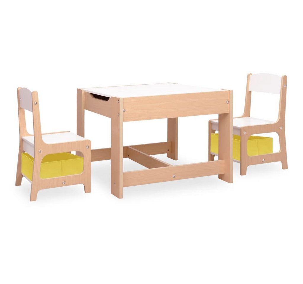 vidaXL Kindersitzgruppe Kindertisch mit 2 Stühlen MDF Sitzgruppe Sitzmöbel Kindergarten Holz von vidaXL