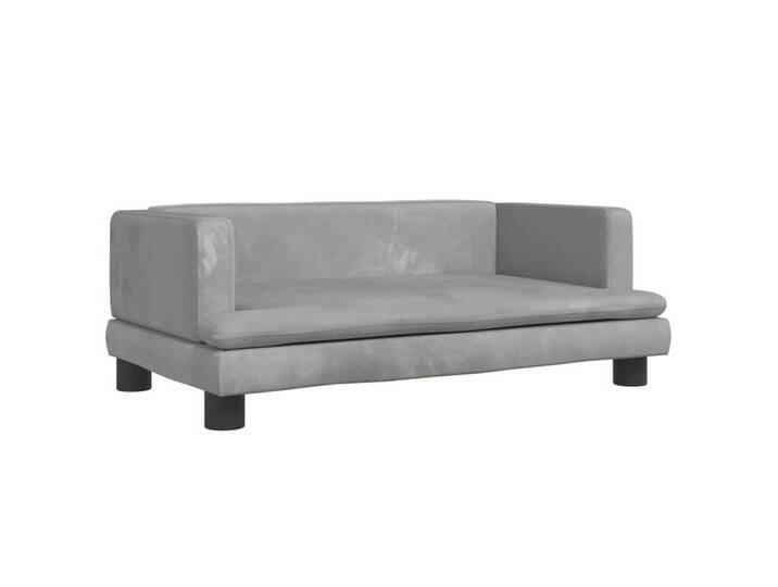 vidaXL Kindersofa, Kinder Schlafsofa Hellgrau 80x45x30 cm Samt von vidaXL