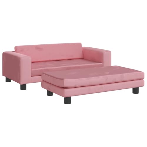 vidaXL Kindersofa mit Hocker, Couch für Kinder, Kindercouch mit runden Kanten, Kindersessel Minisofa Polstersofa Kindermöbel Sofa Kinderzimmer, Rosa Samt vidaXL Kindersofa mit Hocker, Couch für Kinder, Kindercouch mit runden Kanten, Kindersessel Minisofa Polstersofa Kindermöbel Sofa Kinderzimmer, Rosa Samt von vidaXL