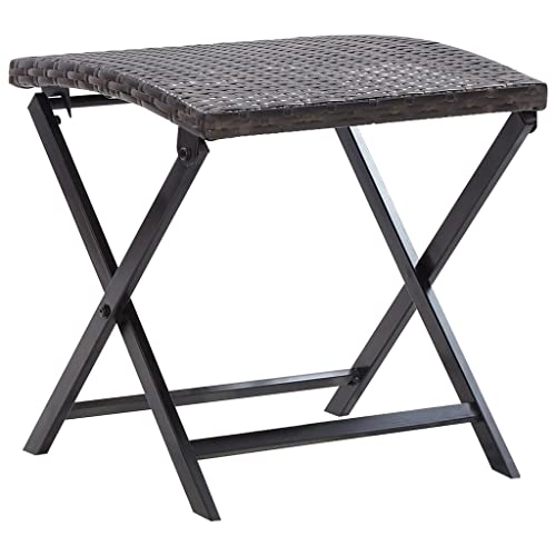 vidaXL Klapphocker Klappbar Hocker Gartenhocker Sitzhocker Gartenmöbel Rattanhocker Fußhocker Garten Terrasse Poly Rattan Braun 44x44x40cm von vidaXL