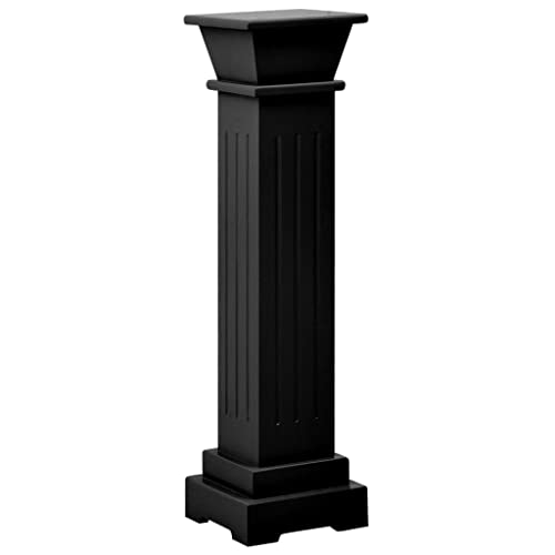 vidaXL Klassischer Säulen Pflanzenständer Dekosäule Blumensäule Pflanzensäule Blumensockel Säule Ständer Sockel Podest Schwarz 17x17x66cm MDF von vidaXL