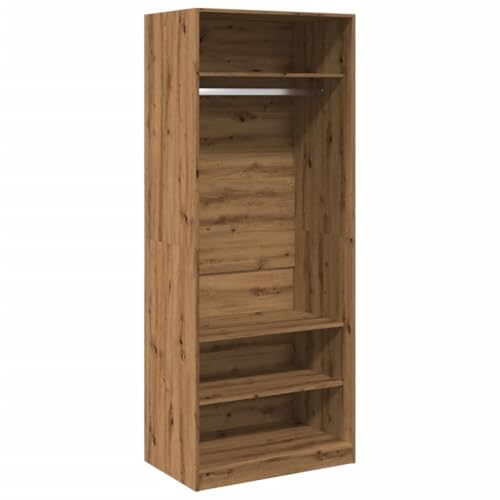 vidaXL Kleiderschrank, Garderobenschrank mit Stauraum, Schrank Mehrzweckschrank für Schlafzimmer, Flurschrank Offen, Artisan-Eiche Holzwerkstoff von vidaXL