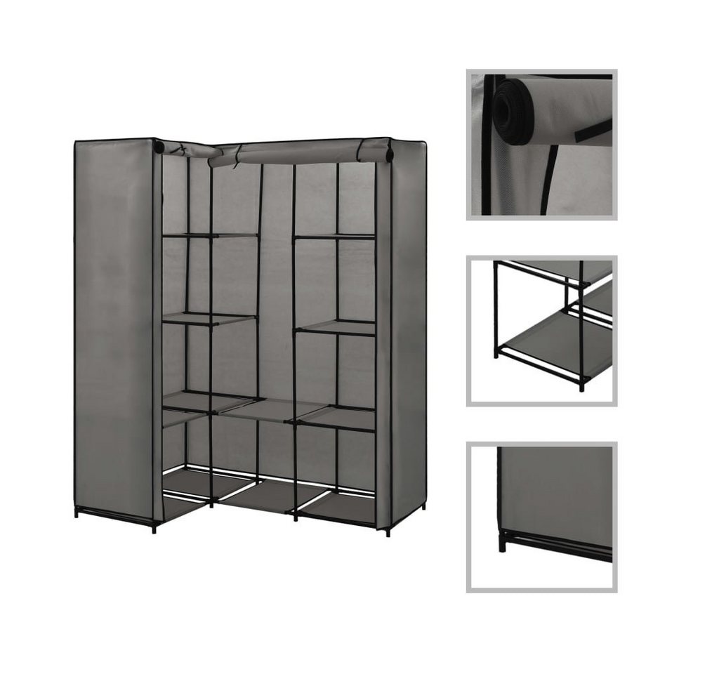 vidaXL Kleiderschrank Eckkleiderschrank Grau 130 x 87 x 169 cm (1-St) von vidaXL