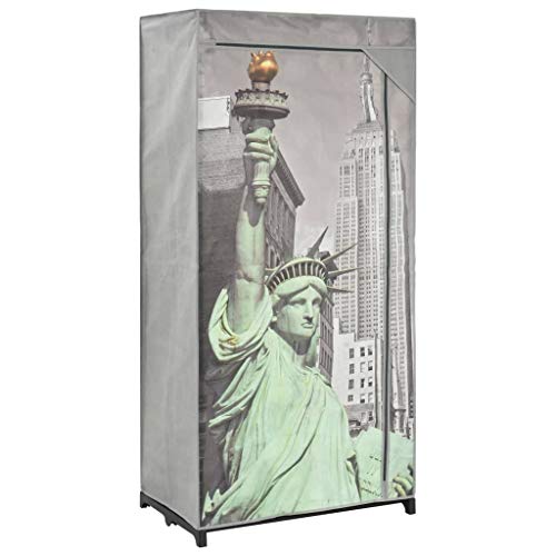 vidaXL Kleiderschrank Faltschrank Stoffschrank Campingschrank Garderobe Schrank Regal Textilschrank Garderobenschrank 75x45x160cm New York Stoff von vidaXL