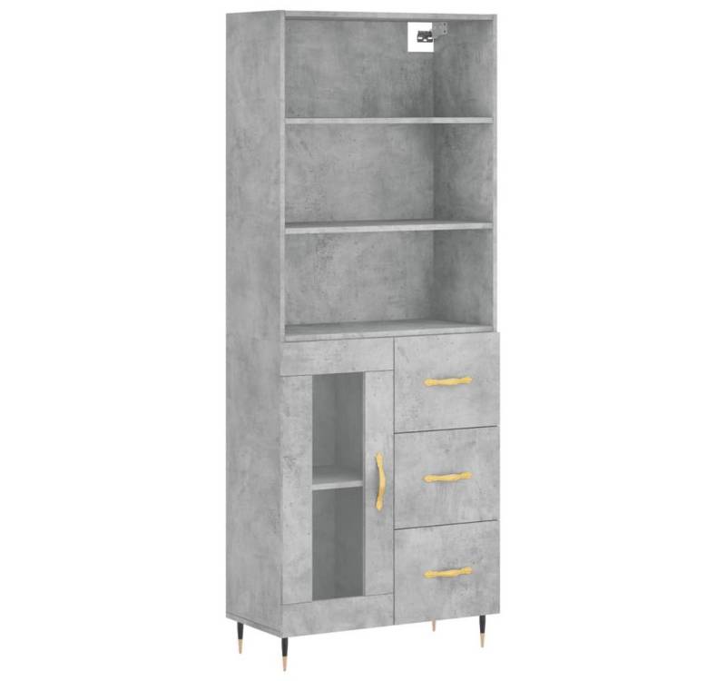 vidaXL Vitrine Highboard Betongrau 69,5x34x180 cm Spanplatte Glas Vitrine von vidaXL