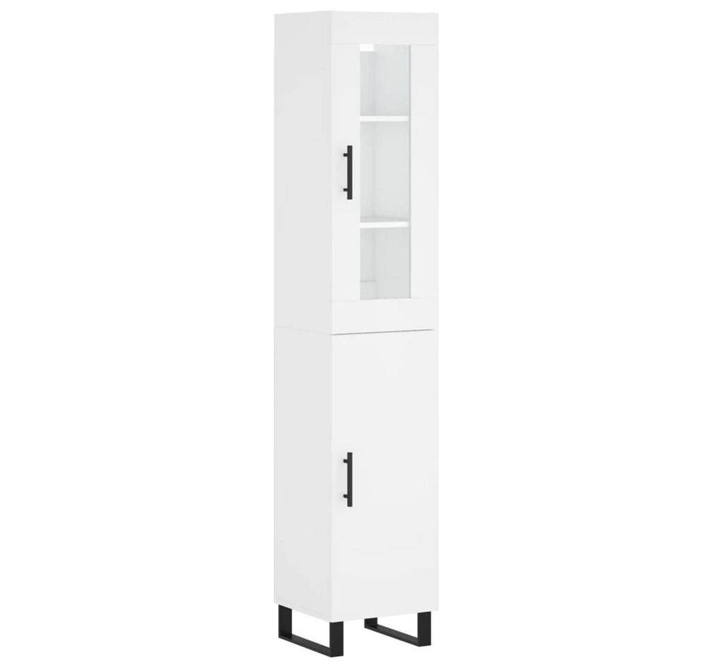 vidaXL Highboard Highboard Weiß 34,5x34x180 cm Spanplatte Glas Vitrine vidaXL Highboard Highboard Weiß 34,5x34x180 cm Spanplatte Glas Vitrine von vidaXL