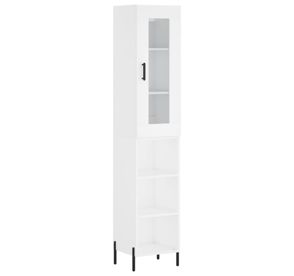 vidaXL Highboard Highboard Weiß 34,5x34x180 cm Spanplatte Glas Vitrine vidaXL Highboard Highboard Weiß 34,5x34x180 cm Spanplatte Glas Vitrine von vidaXL