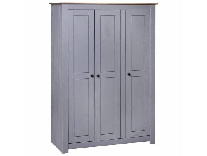 vidaXL Kleiderschrank Kleiderschrank 3-Türig Grau 11850171,5 cm Kiefer Panama Serie, grau von vidaXL