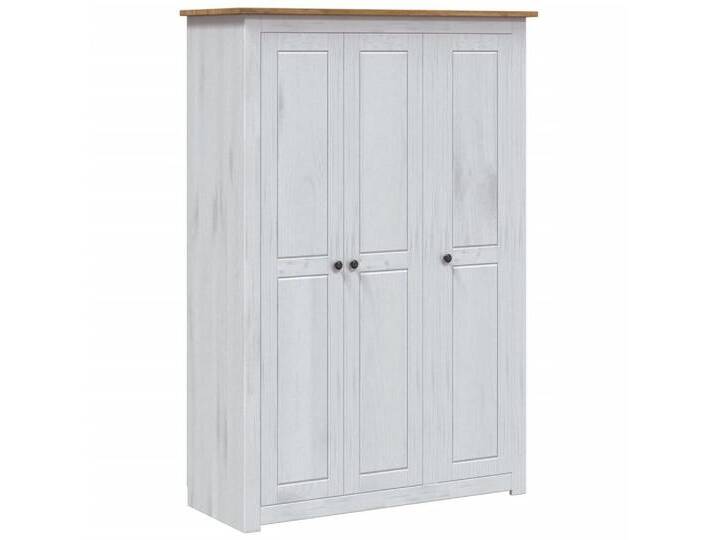 vidaXL Kleiderschrank Kleiderschrank 3-Türig Weiß 118×50×171,5 cm Kiefer Panama Serie (1-St), weiß von vidaXL