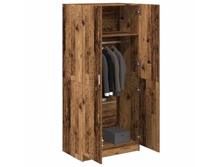 vidaXL Kleiderschrank Kleiderschrank Altholz-Optik 80x52x180 cm Holzwerkstoff, braun von vidaXL