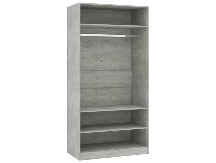 vidaXL Kleiderschrank Kleiderschrank Betongrau 10050200 cm Spanplatte, grau von vidaXL