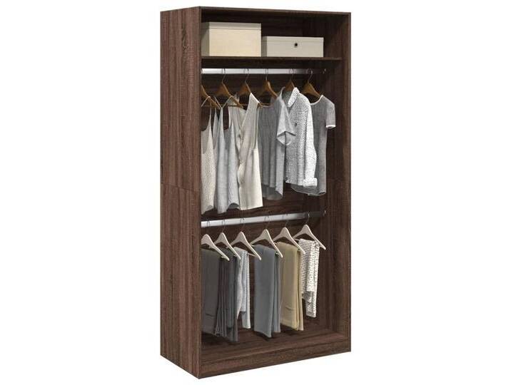 vidaXL Kleiderschrank Kleiderschrank Braun Eiche-Optik 100x50x200 cm Spanplatte, braun von vidaXL