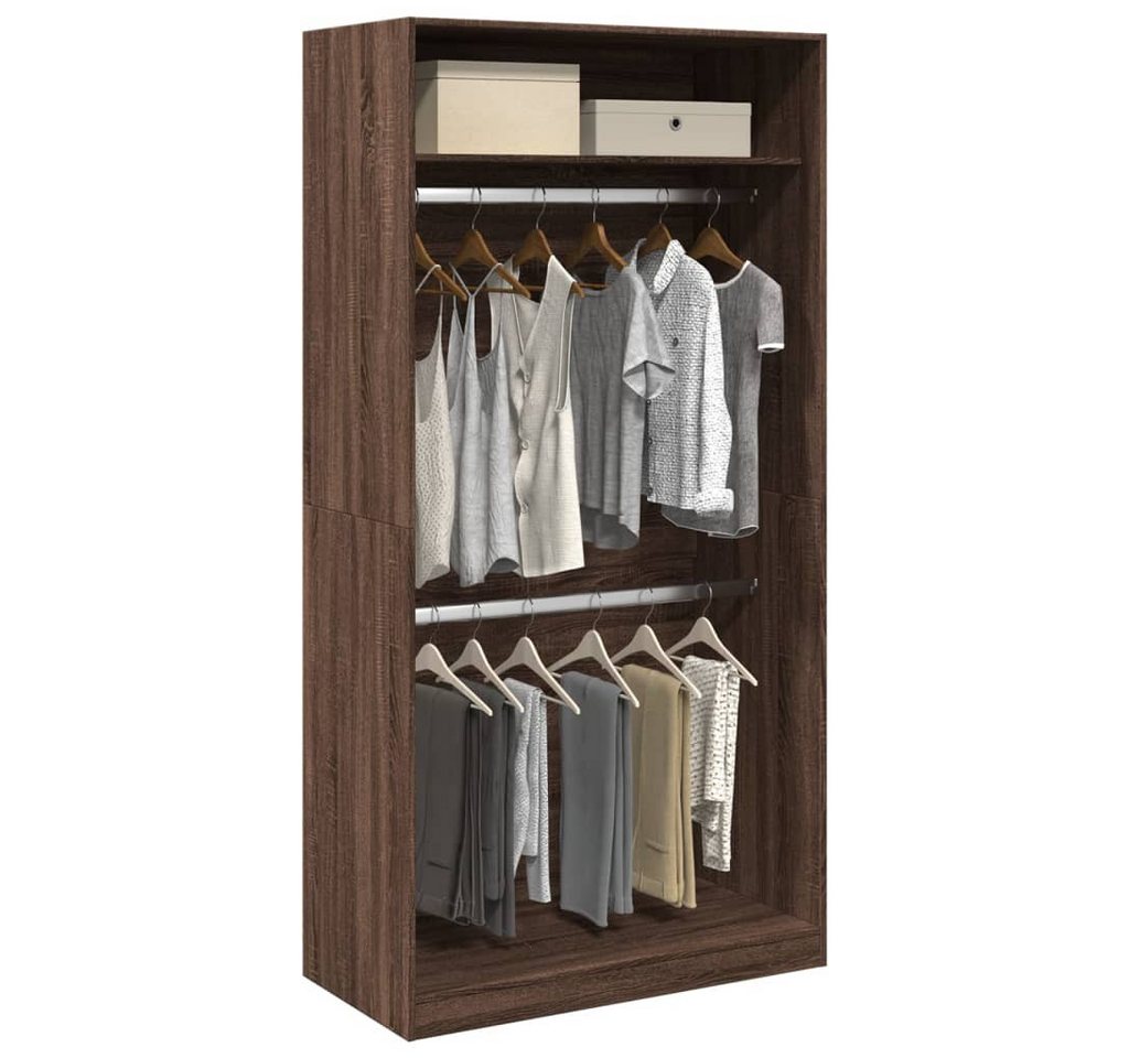 vidaXL Kleiderschrank Kleiderschrank Braun Eiche-Optik 100x50x200 cm Spanplatte von vidaXL