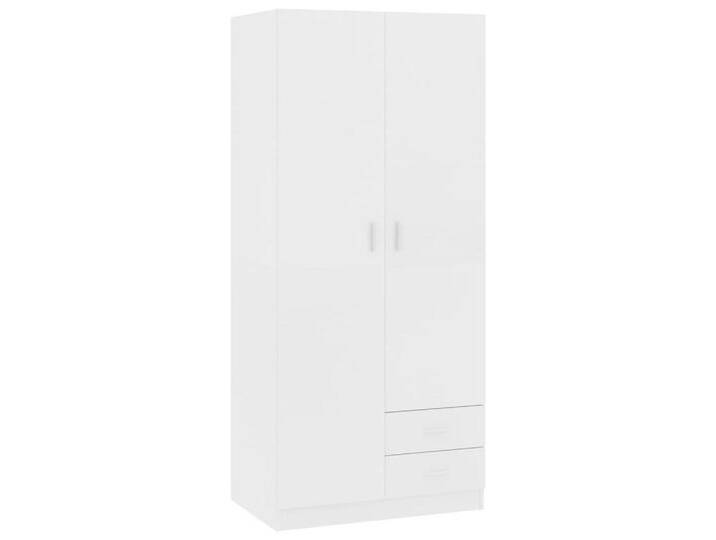 vidaXL Kleiderschrank Kleiderschrank Drehtürenschrank Mehrzweckschrank Weiß 80x52x180 cm Spa, weiß von vidaXL