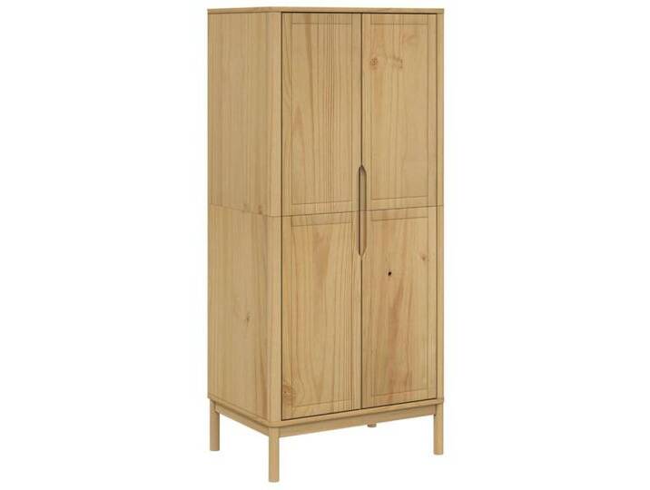 vidaXL Kleiderschrank Kleiderschrank FLORO Wachsbraun 77x53x171 cm Massivholz Kiefer, braun von vidaXL