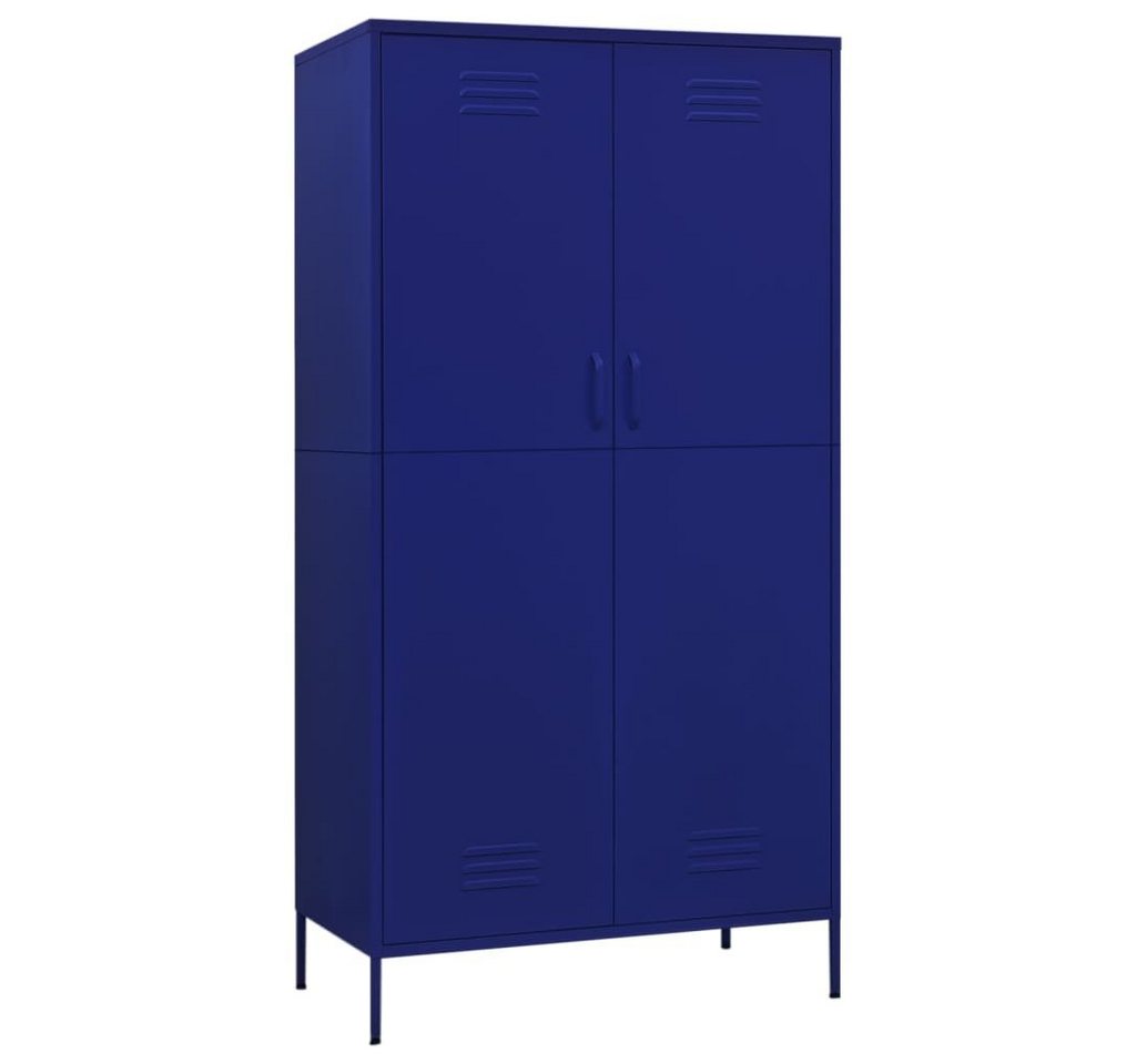 vidaXL Kleiderschrank Kleiderschrank Marineblau 90x50x180 cm Stahl (1-St) von vidaXL