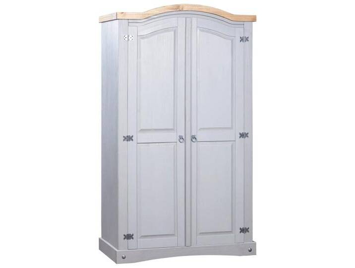 vidaXL Kleiderschrank Kleiderschrank Mexiko-Stil Kiefer Corona 2 Türen Grau, grau von vidaXL