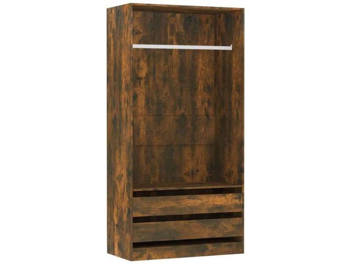 vidaXL Kleiderschrank Kleiderschrank Räuchereiche 100x50x200 cm Spanplatte, braun von vidaXL
