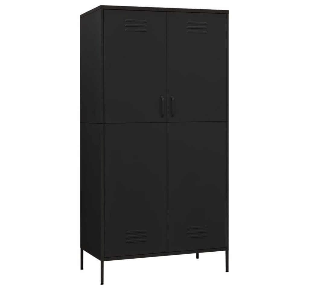 vidaXL Kleiderschrank Kleiderschrank Schwarz 90x50x180 cm Stahl (1-St) von vidaXL