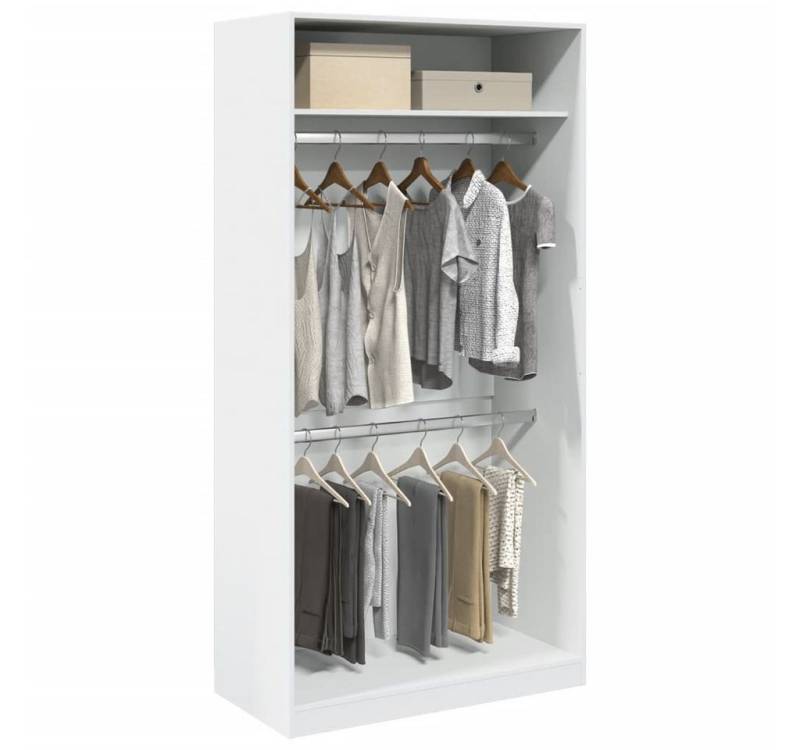 vidaXL Kleiderschrank Kleiderschrank Weiß 100x50x200 cm Spanplatte von vidaXL