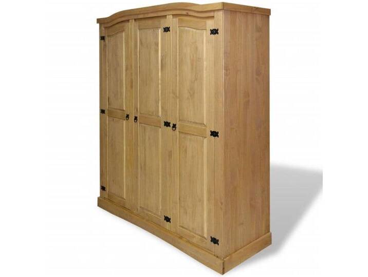 vidaXL Kleiderschrank Kleiderschrank im Mexiko-Stil Kiefer Massiv 3 Türen, braun von vidaXL