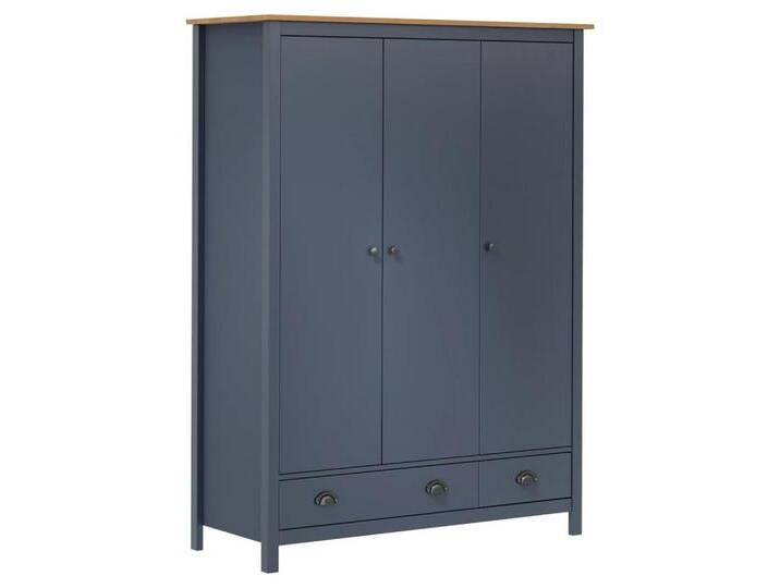 vidaXL Kleiderschrank Kleiderschrank mit 3 Türen Hill Grau 127x50x170 cm Kiefernholz (1-St), grau, Kiefernholz, Grau von vidaXL