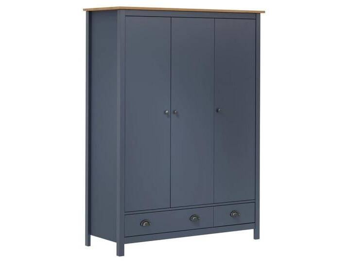 vidaXL Kleiderschrank Kleiderschrank mit 3 Türen Hill Grau 127x50x170 cm Kiefernholz (1-St), grau, Kiefernholz, Grau von vidaXL