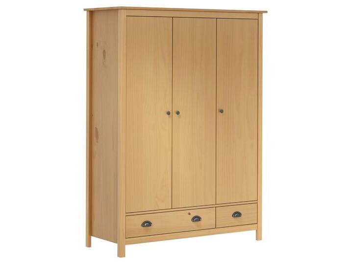 vidaXL Kleiderschrank Kleiderschrank mit 3 Türen Hill Range 127x50x170cm Kiefer, braun von vidaXL