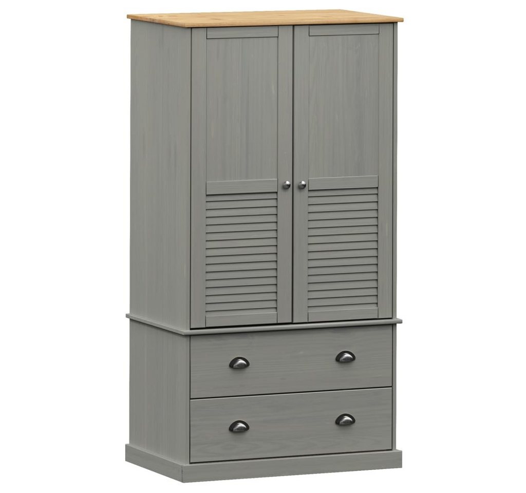 vidaXL Kleiderschrank Mehrzweckschrank VIGO Grau 90x55x176 cm Massivholz Kiefer von vidaXL