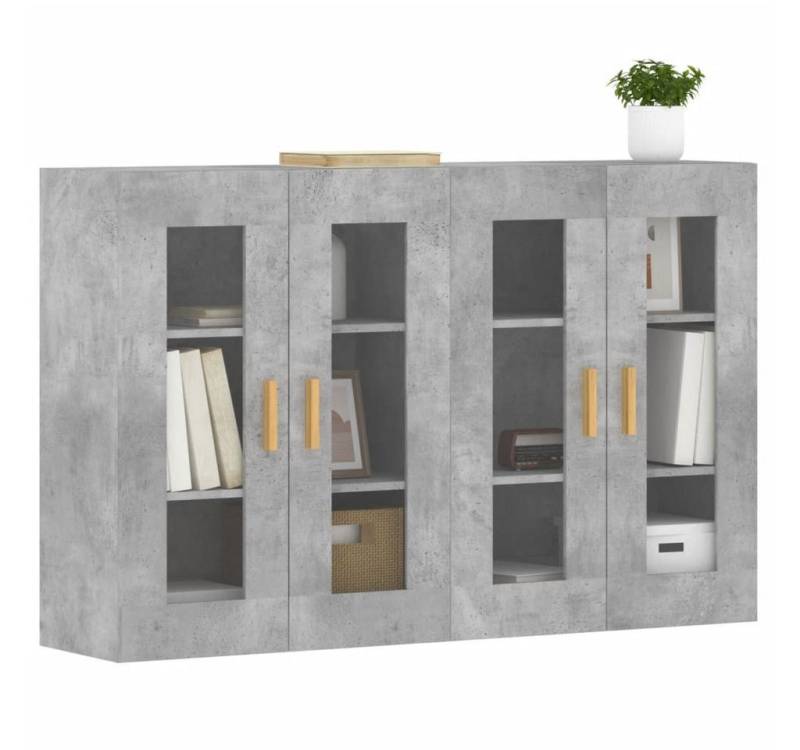 vidaXL Hängeschrank Wandschränke 2 Stk Betongrau Spanplatte Glas Vitrine Hängeschrank von vidaXL