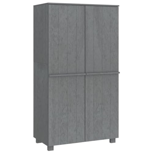 vidaXL Kleiderschrank mit 2 Türen 2 Regale Drehtürenschrank Schlafzimmerschrank Schrank Garderobenschrank Dunkelgrau 89x50x180 cm Massivholz Kiefer von vidaXL