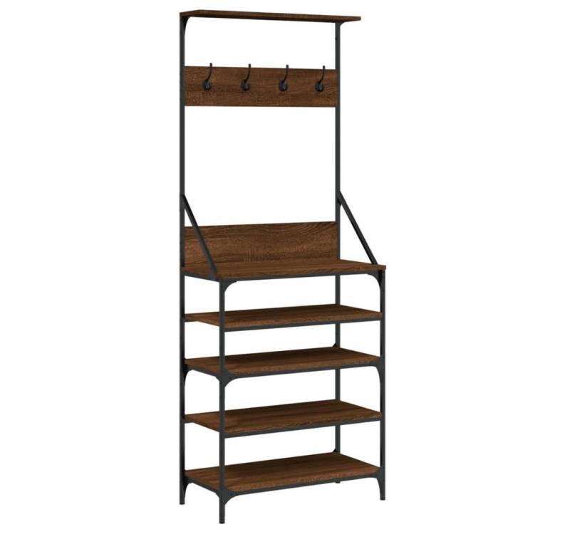 vidaXL Kleiderständer Kleiderständer mit Schuhablage Braun Eiche-Optik 70x34x184 cm, (1 St) von vidaXL