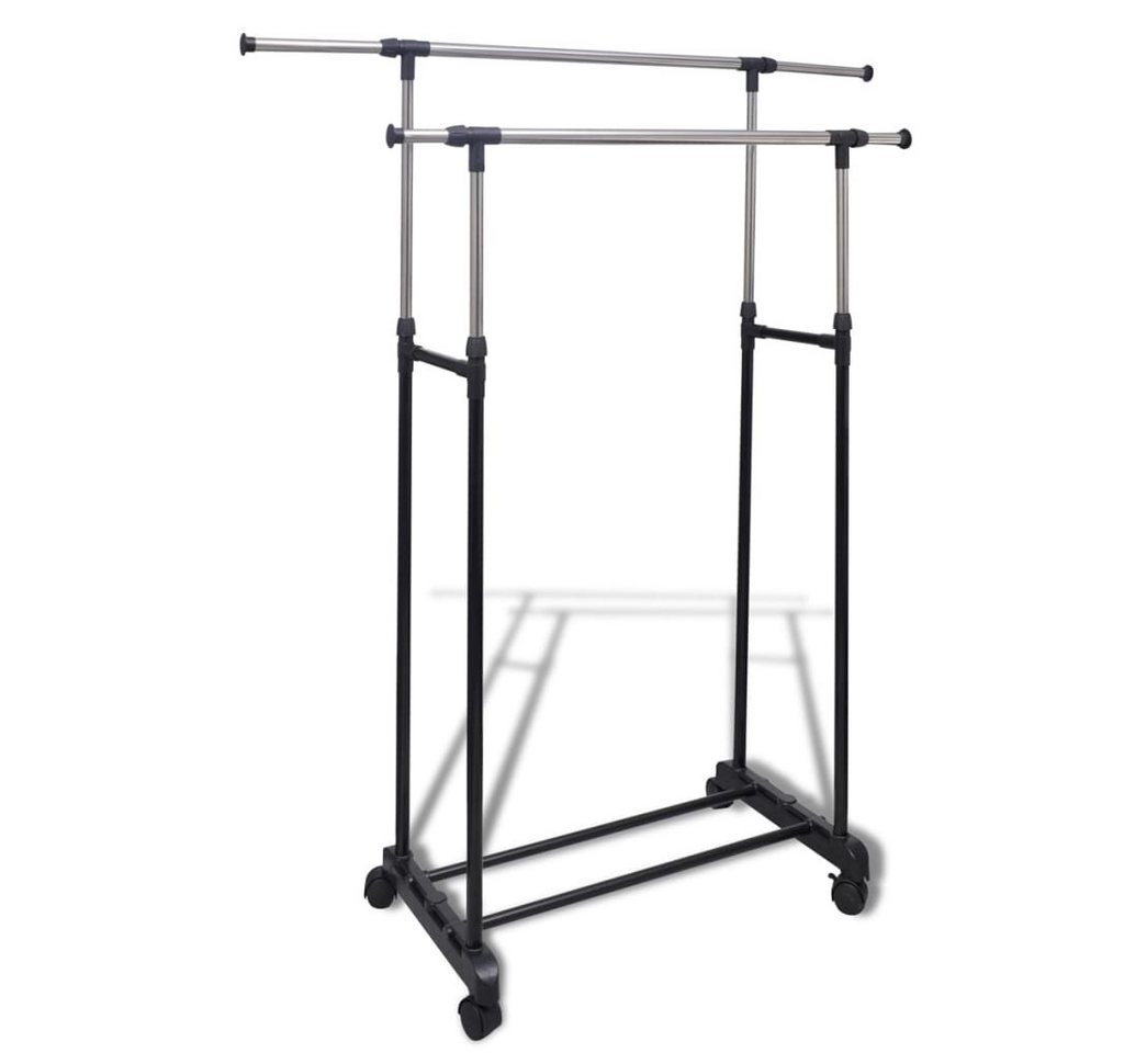 vidaXL Kleiderständer Verstellbarer Kleiderständer 4 Rollen 2 Kleiderstangen, (1 St) von vidaXL