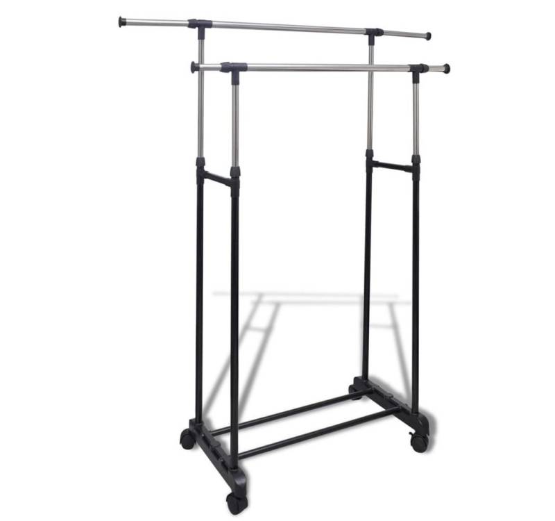 vidaXL Kleiderständer Verstellbarer Kleiderständer 4 Rollen 2 Kleiderstangen, (1 St) von vidaXL
