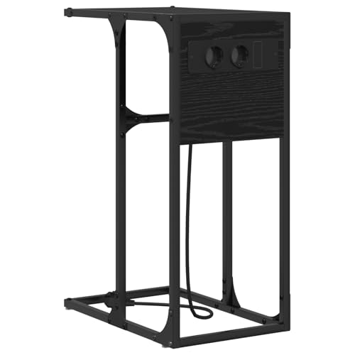 vidaXL Kleiner Nachttisch - Moderner Nachttisch mit rechteckiger Oberfläche - Minimalistisches Design aus schwarzem Eichenholz für Dein Schlafzimmer von vidaXL