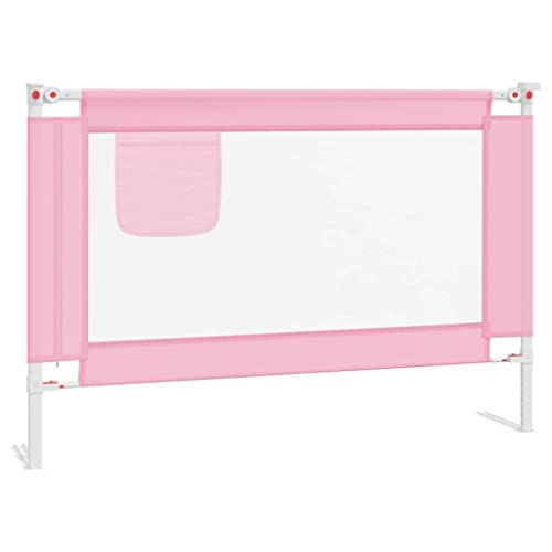 vidaXL Kleinkind Bettschutzgitter Bettgitter Kinderbettgitter Babybettgitter Gitter Kinderbett Babybett Rausfallschutz Rosa 100x25cm Stoff von vidaXL