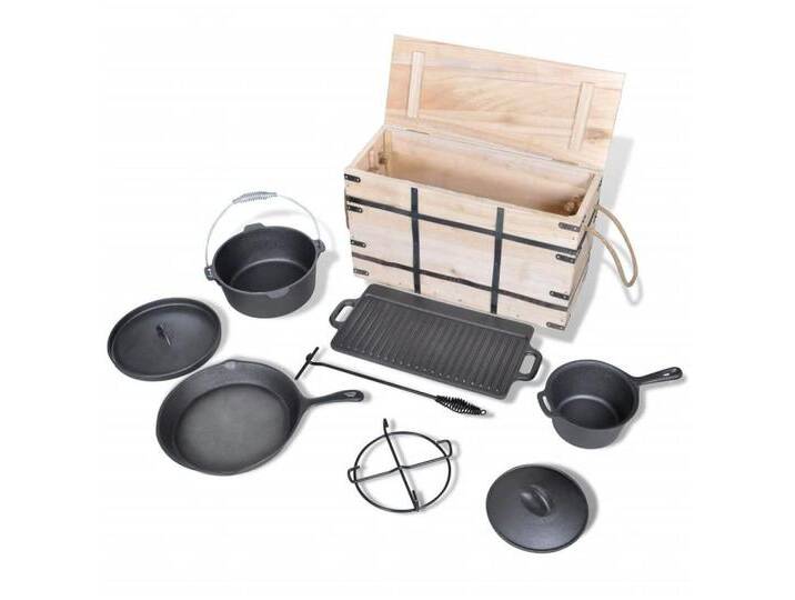 vidaXL Kochtopf, 9-teiliges Set in Holzkiste Kochtopf-Set Töpfe Pfanne vidaXL Kochtopf, 9-teiliges Set in Holzkiste Kochtopf-Set Töpfe Pfanne von vidaXL