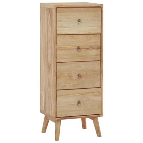 vidaXL Kommode Schubladenschrank Sideboard Schrank Mehrzweckschrank Aufbewahrungsschrank Beistellschrank Schubladenkommode 40x30x100cm Massivholz Teak von vidaXL