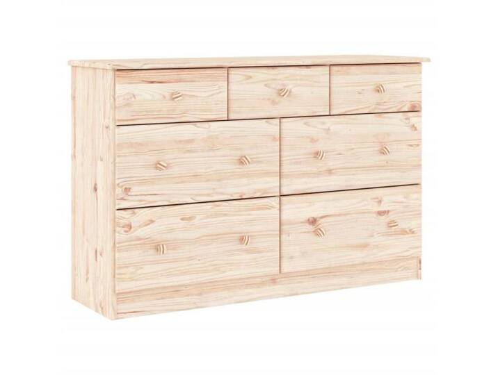 vidaXL Kommode Kommode ALTA 112x35x73 cm Massivholz Kiefer (1 St), beige, Natur von vidaXL