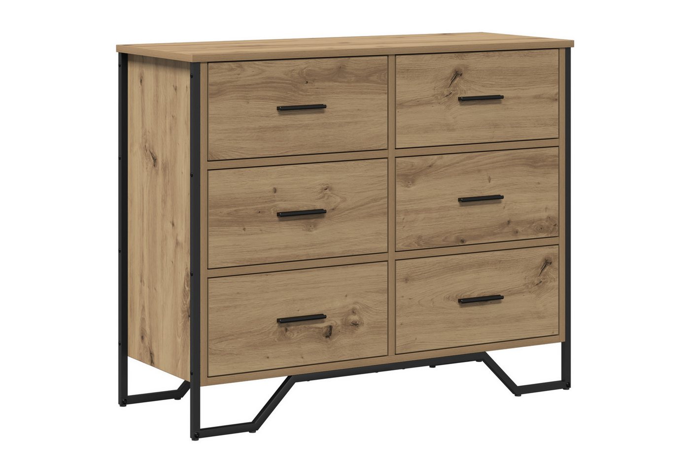 vidaXL Kommode Kommode Artisan Eiche 91x35.5x74.5 cm Furnier (1 St) von vidaXL