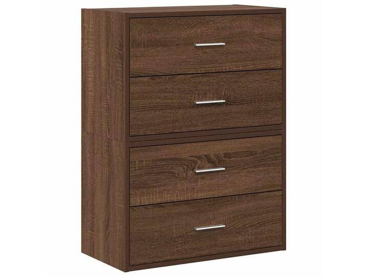 vidaXL Kommode Schränke mit 2 Schubladen 2 Stk. Braun Eichen-Optik 60x31x40 cm (2 St), braun, 2 St., Braune Eiche von vidaXL