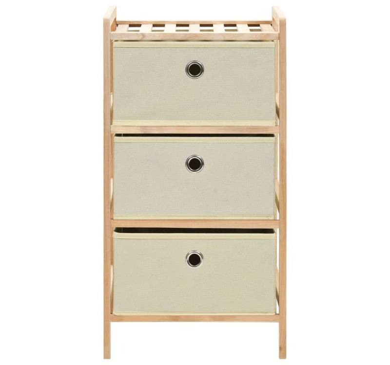vidaXL Kommode, Korb-Sideboard mit 3 Stoffkörben Zedernholz Beige von vidaXL
