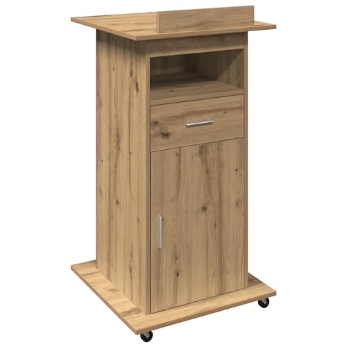 vidaXL Kompakter moderner Computertisch Artisan Eiche Finish mit Rädern für einfache Bewegung und viel Stauraum für Homeoffice und Lernbereich kleine rollende Werkstoffe Elegantes Design von vidaXL