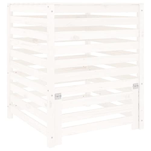 vidaXL Komposter, Gartenkomposter Latten-Design, Holzkomposter mit Deckel Klappe, Kompostbehälter Kompostsilo, Weiß Massivholz Kiefer vidaXL Komposter, Gartenkomposter Latten-Design, Holzkomposter mit Deckel Klappe, Kompostbehälter Kompostsilo, Weiß Massivholz Kiefer von vidaXL