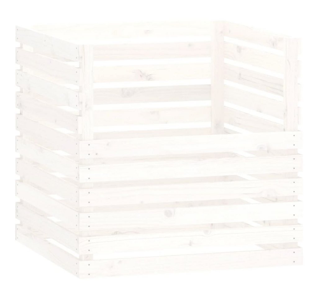 vidaXL Komposter Komposter Weiß 80x80x78 cm Massivholz Kiefer, (1 St) von vidaXL