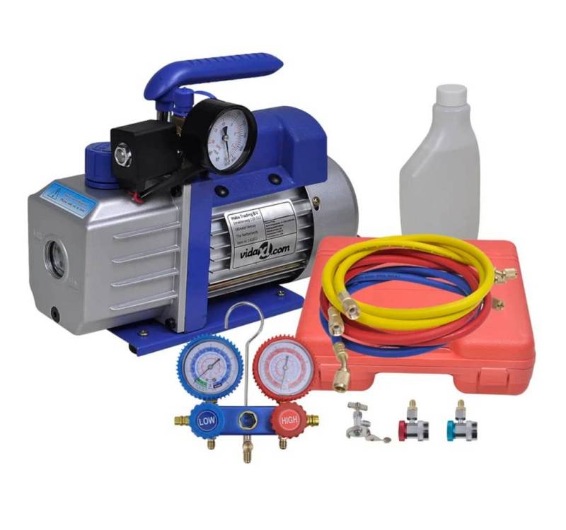 vidaXL Kompressor, Vakuumpumpe Einstufig mit 2-Wege-Verteiler-Manometer Set vidaXL Kompressor, Vakuumpumpe Einstufig mit 2-Wege-Verteiler-Manometer Set von vidaXL