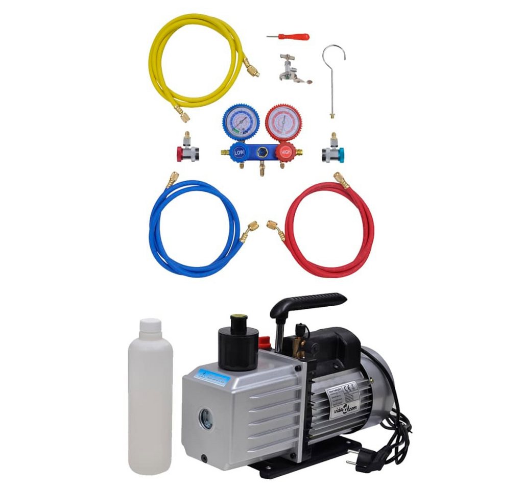 vidaXL Kompressor Vakuumpumpe 100 L min 2-Wege-Verteiler-Manometer Klimaanlagen von vidaXL